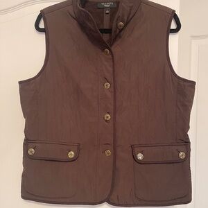 Talbots Vest Brown Large Petite